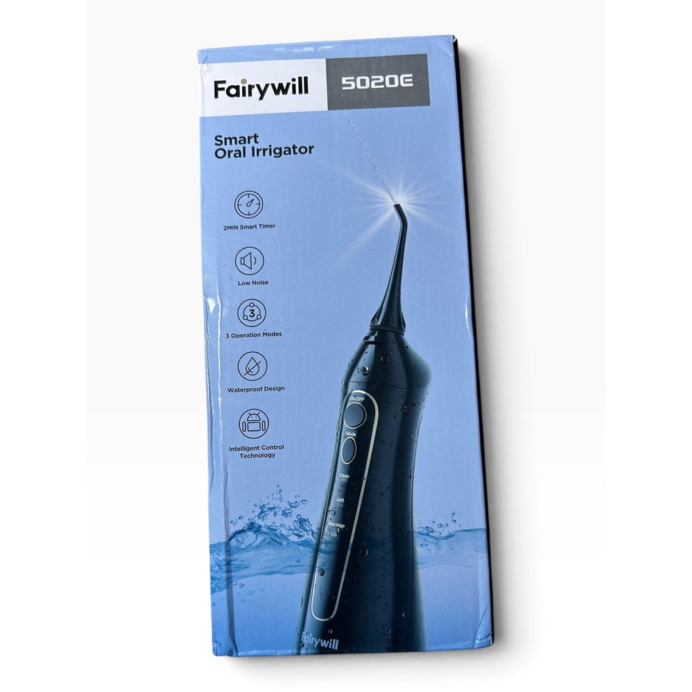 Fairywill 5020E Smart Oral Water Flosser 6 Nozzle Black Only
